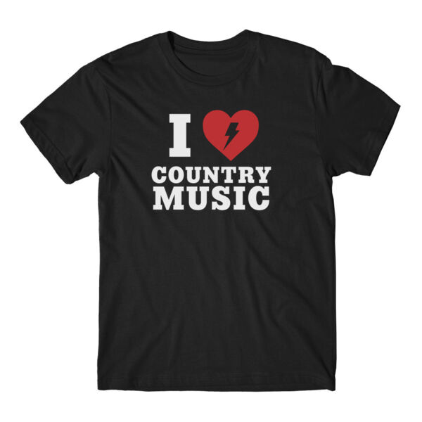 I HEART COUNTRY MUSIC - Short Sleeve T-shirt - Black Thumbnail