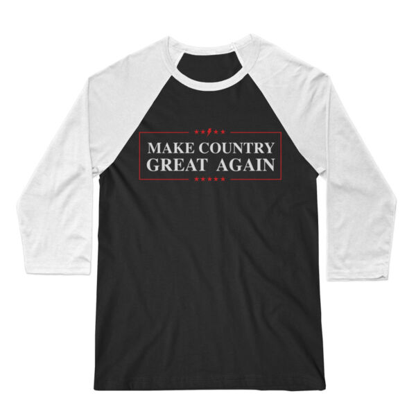 MAKE COUNTRY GREAT AGAIN - 3/4 Sleeve Baseball T-shirt - Black/White Thumbnail