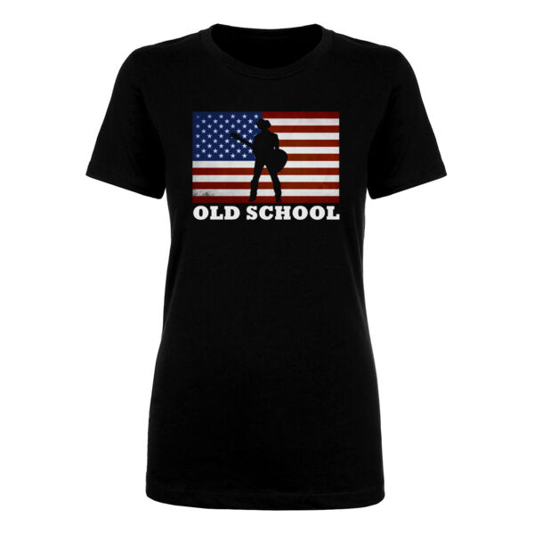 OLD SCHOOL - Women's Short Sleeve Crew Neck T-shirt - Black Thumbnail