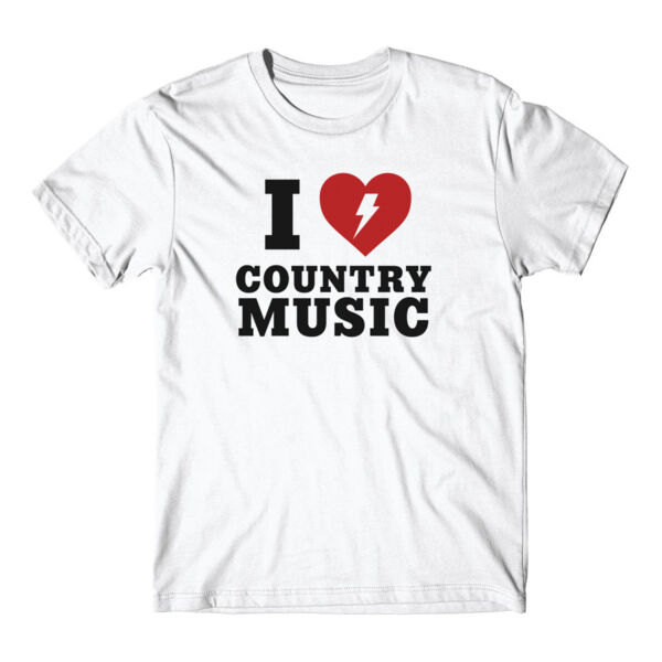 I HEART COUNTRY MUSIC - Short Sleeve T-shirt - White Thumbnail