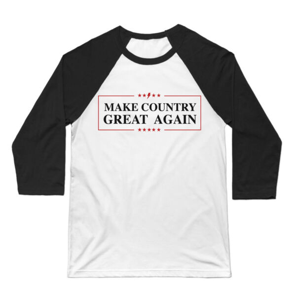 MAKE COUNTRY GREAT AGAIN - 3/4 Sleeve Baseball T-shirt - White/Black Thumbnail