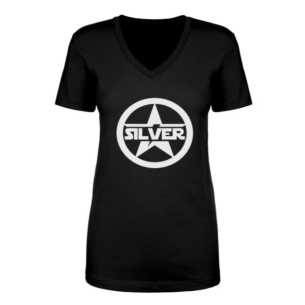 SILVER STAR - Women's Short Sleeve V-neck T-shirt - Black Thumbnail