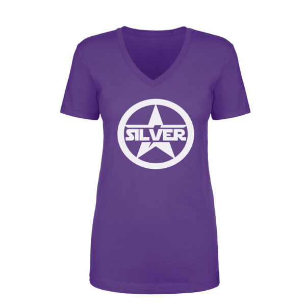 SILVER STAR - Women's Short Sleeve V-neck T-shirt - Purple Thumbnail
