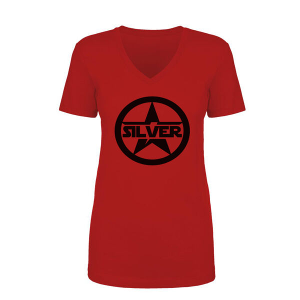 SILVER STAR - Women's Short Sleeve V-neck T-shirt - Red Thumbnail