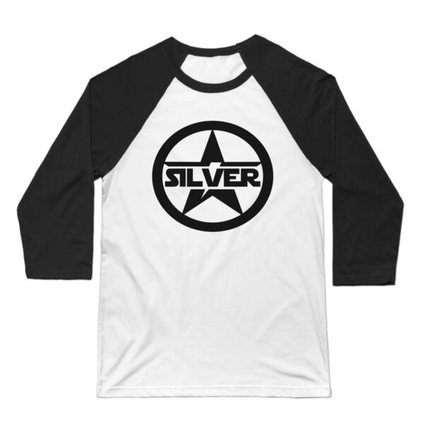 SILVER STAR - 3/4 Sleeve Baseball T-shirt - White/Black Thumbnail