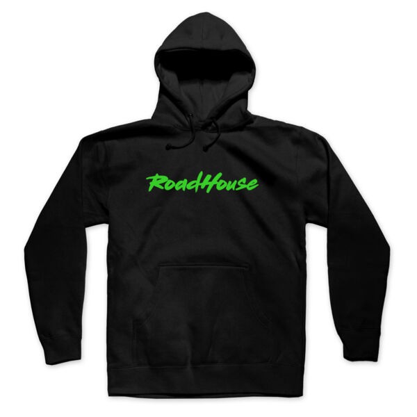 ROADHOUSE - Pullover Hoodie - Black with Green Thumbnail