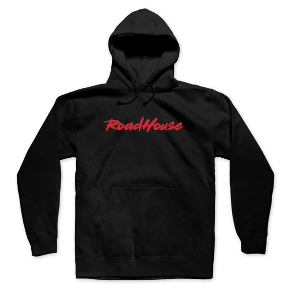 ROADHOUSE - Pullover Hoodie - Black with Red Thumbnail
